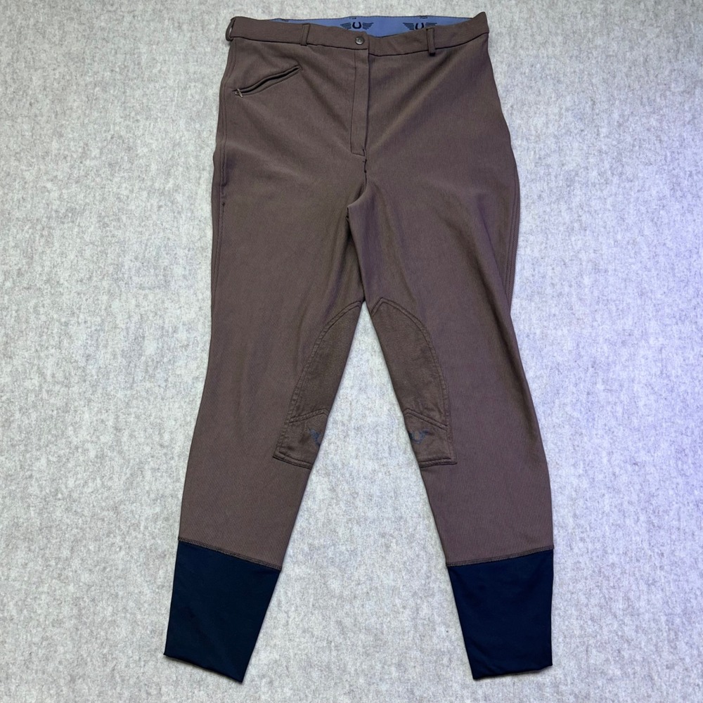 Tuffrider Riding Breeches Equestrian Pants Brown‎ Knee Patch Women's Size 36
